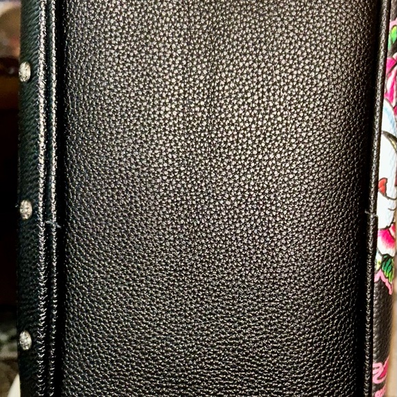 Ed Hardy Black and Pink Skull Floral Satchel - Picture 14 of 14